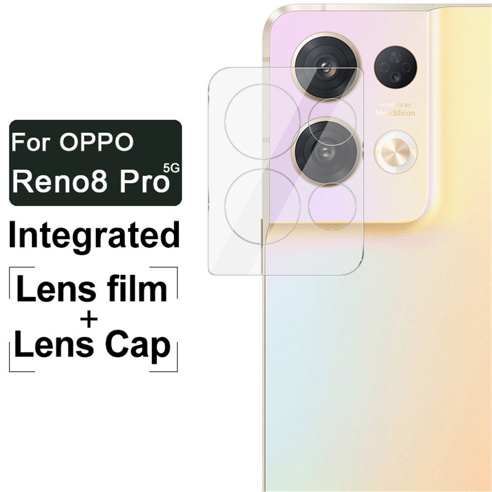 IMAK for Oppo Reno8 Pro 5G HD Tempered Glass Lens Film + Acrylic Lens Cap Anti-Scratch Integrated Camera Lens Protector-4