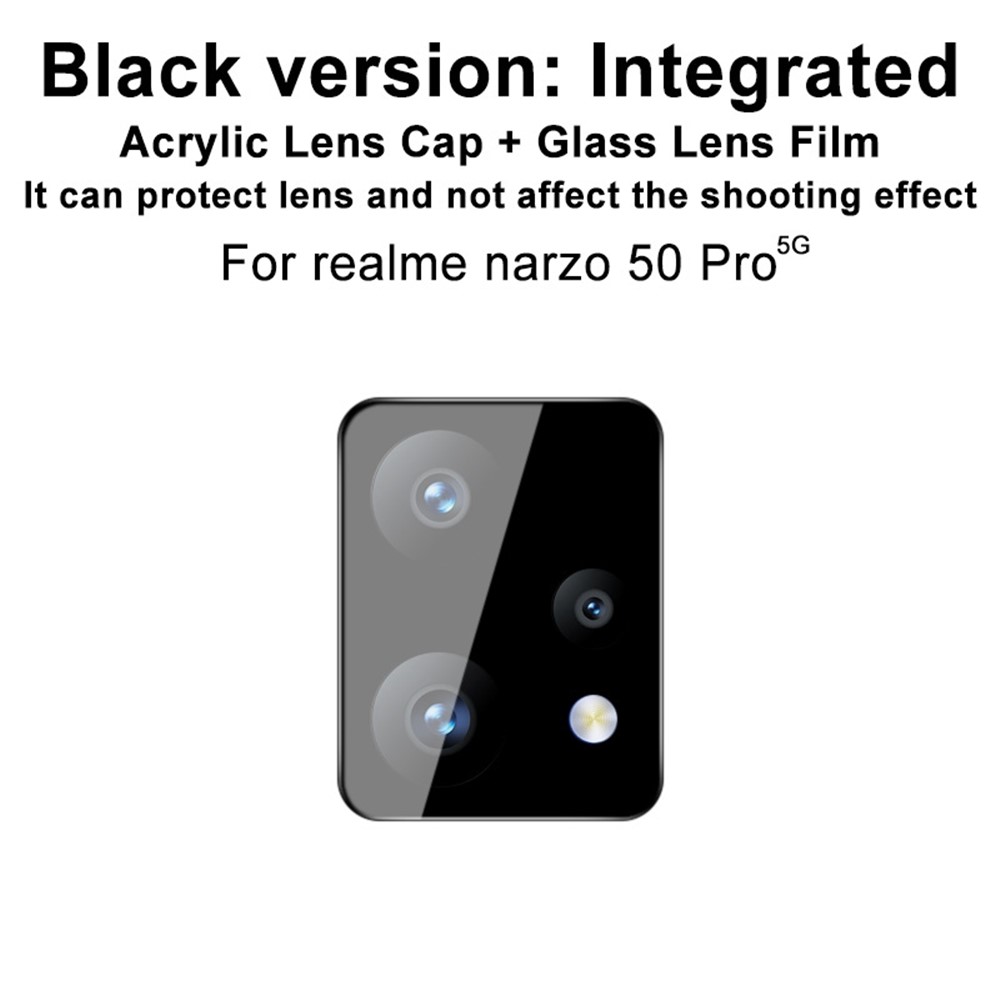 IMAK For Realme Narzo 50 Pro 5G Camera Lens Screen Protector Integrated Tempered Glass Lens Film + Acrylic Lens Cap (Black Version)-3