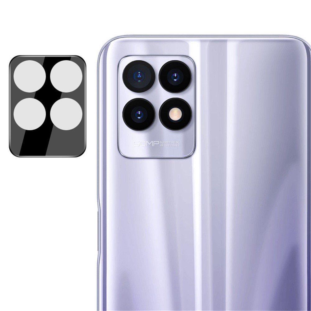 IMAK For Realme 8i Integrated Back Camera Cover Full Screen Scratch-Proof Tempered Glass Lens Film + Acrylic Lens Cap (Black Version)-2