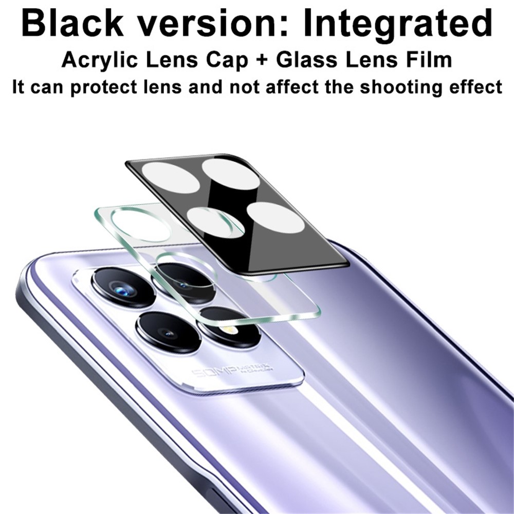 IMAK For Realme 8i Integrated Back Camera Cover Full Screen Scratch-Proof Tempered Glass Lens Film + Acrylic Lens Cap (Black Version)-5