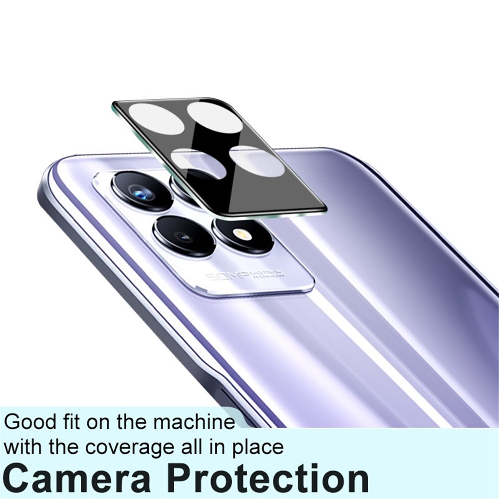 IMAK For Realme 8i Integrated Back Camera Cover Full Screen Scratch-Proof Tempered Glass Lens Film + Acrylic Lens Cap (Black Version)-6
