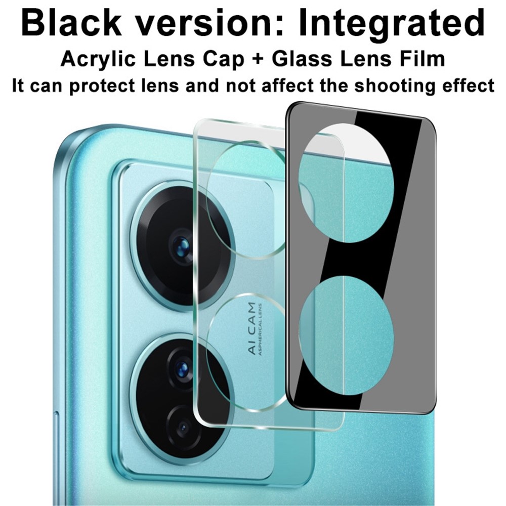 IMAK For vivo T1 Pro 5G Integrated Camera Lens Protector Tempered Glass Lens Film + Acrylic Lens Cap Anti-Scratch Camera Cover (Black Version)-5