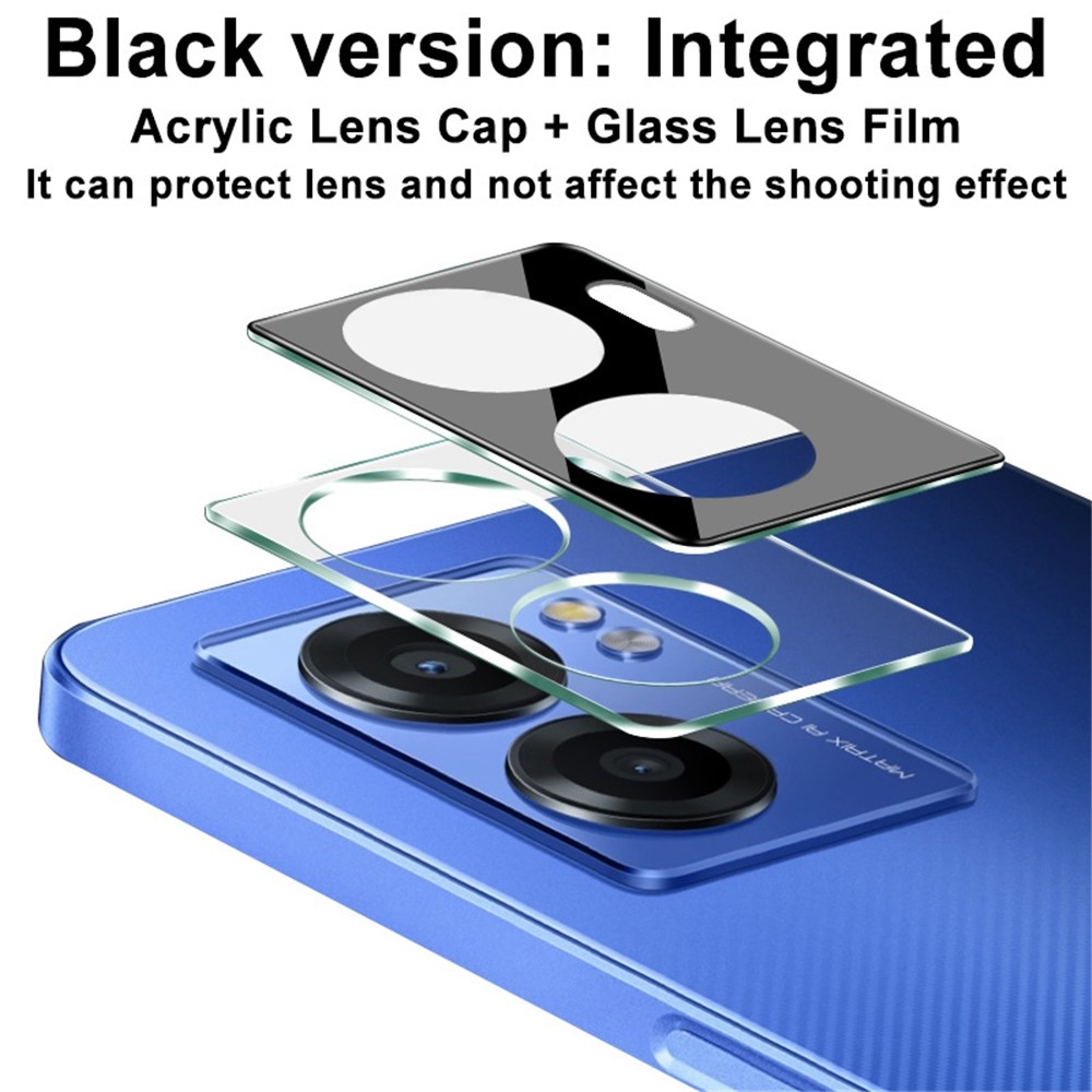 IMAK For Realme Narzo 50 5G Camera Lens Cover Protector Easy Install Scratch-Resistant Integrated Tempered Glass Lens Film + Acrylic Lens Cap (Black Version)-5