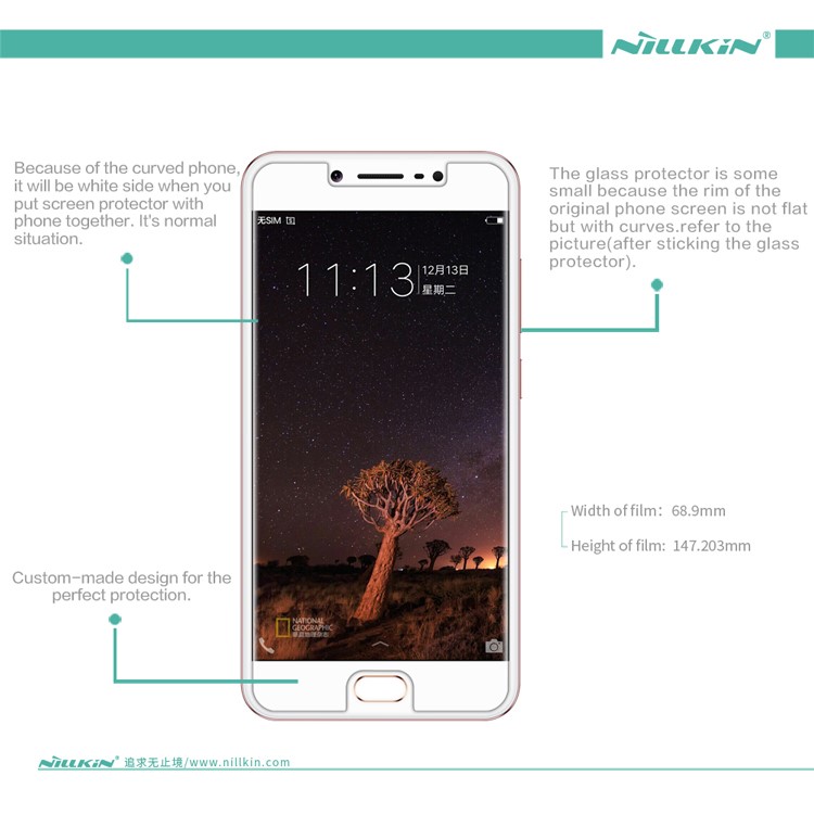 NILLKIN for Vivo Y67 Anti-fingerprint HD Clear LCD Screen Guard Film - Transparent-6