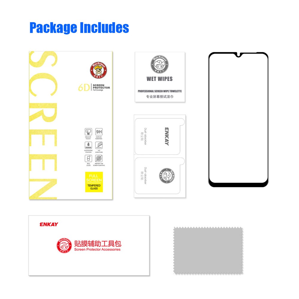 ENKAY HAT PRINCE For Samsung Galaxy M13 4G 6D Silk Printing Full Coverage Screen Protector Full Glue High Aluminium-silicon Glass Film-8