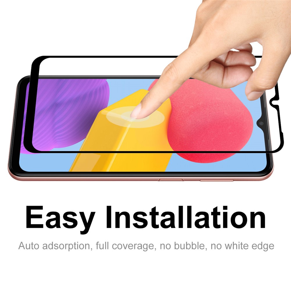 ENKAY HAT PRINCE For Samsung Galaxy M13 4G HD Full Glue 0.26mm 2.5D Arc Edge 9H High Aluminium-silicon Glass Film Full Screen Protector-2