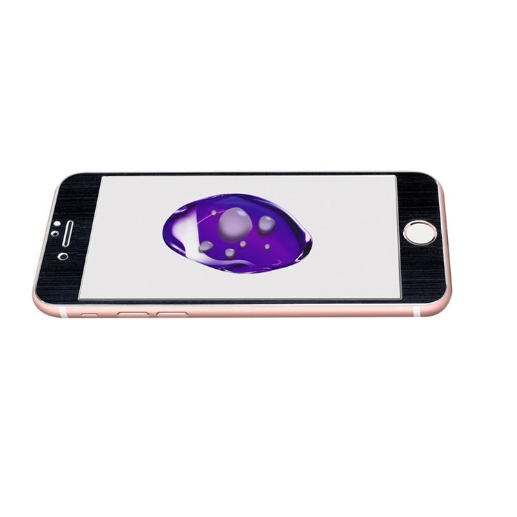 Brushed Titanium Alloy Tempered Glass Screen Film 0.3mm Full Size for iPhone 7 4.7 - Black-4