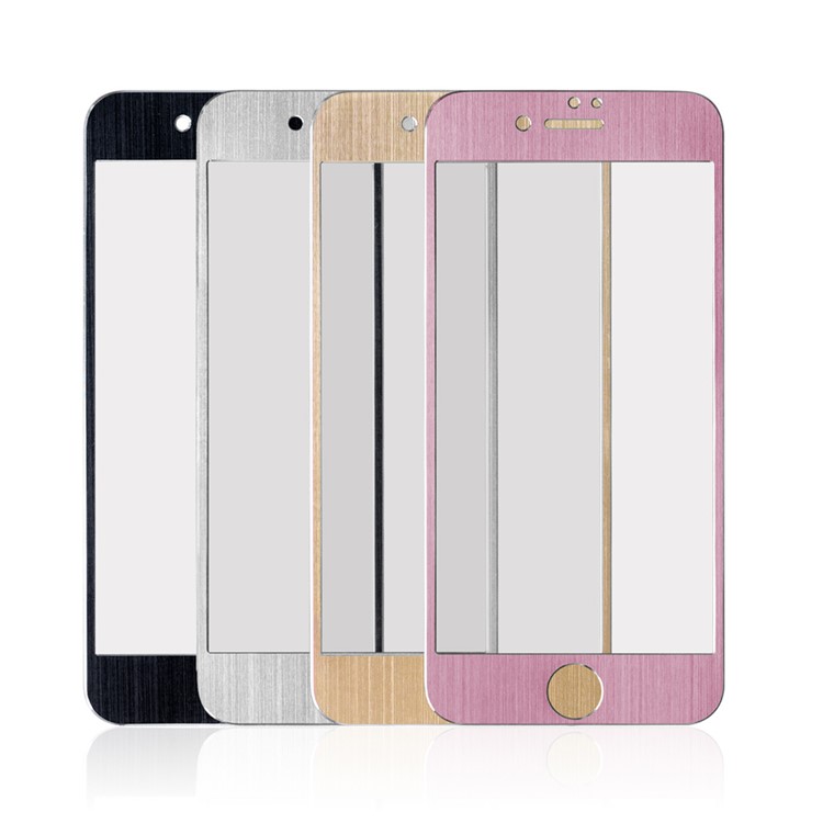 Brushed Titanium Alloy Tempered Glass Screen Film 0.3mm Full Size for iPhone 7 4.7 - Black-9