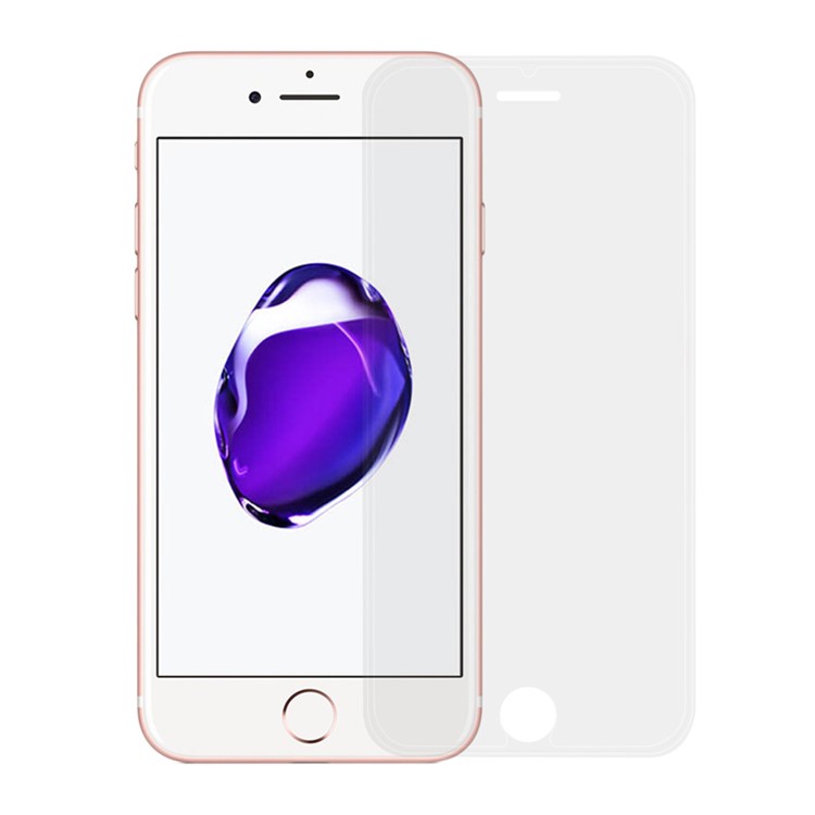 0.3mm Silicone Edges Full Size Mobile Tempered Glass Screen Guard Film for iPhone 7 - Transparent-2