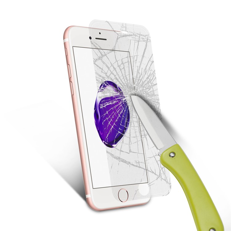 0.3mm Silicone Edges Full Size Mobile Tempered Glass Screen Guard Film for iPhone 7 - Transparent-5
