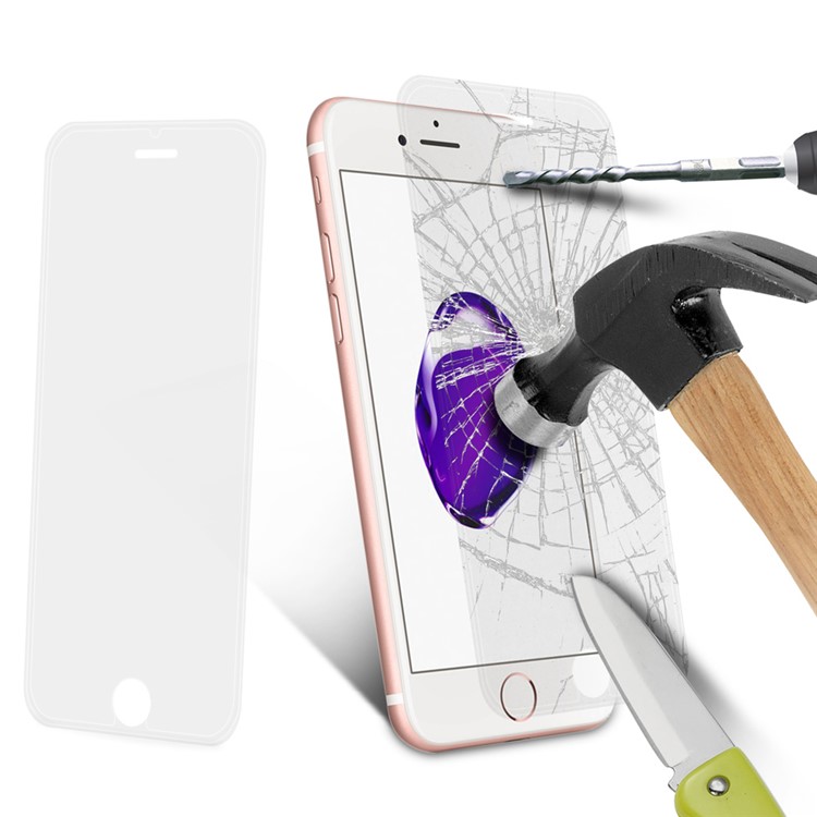 0.3mm Silicone Edges Full Size Mobile Tempered Glass Screen Guard Film for iPhone 7 - Transparent-8