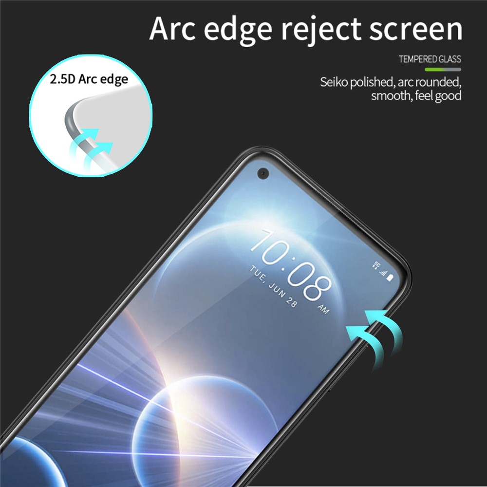 PINWUYO JK Tempered Glass Film Series-2 for HTC Desire 22 Pro 5G Full Glue Full Cover Explosion-proof Screen Protector-6