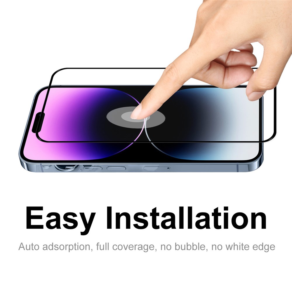 ENKAY HAT PRINCE For iPhone 14 Pro Max 6.7 inch 0.26mm 9H Full Screen Protector 2.5D Arc Edge Full Glue Anti-explosion High Aluminium-silicon Glass Film-5