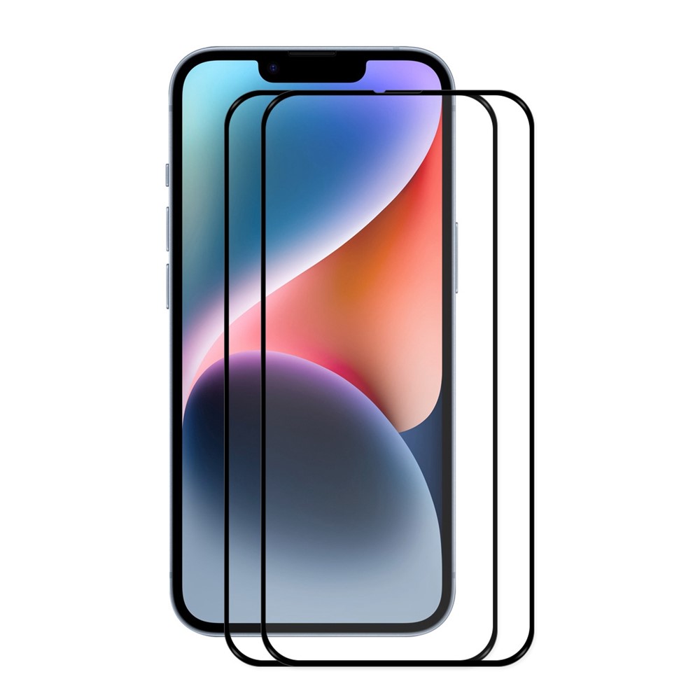 ENKAY HAT PRINCE 2Pcs / Pack for iPhone 14 Max 6.7 inch 0.26mm 2.5D Arc Edge Full Screen Protector 9H Full Glue HD Clear High Aluminium-silicon Glass Film-1
