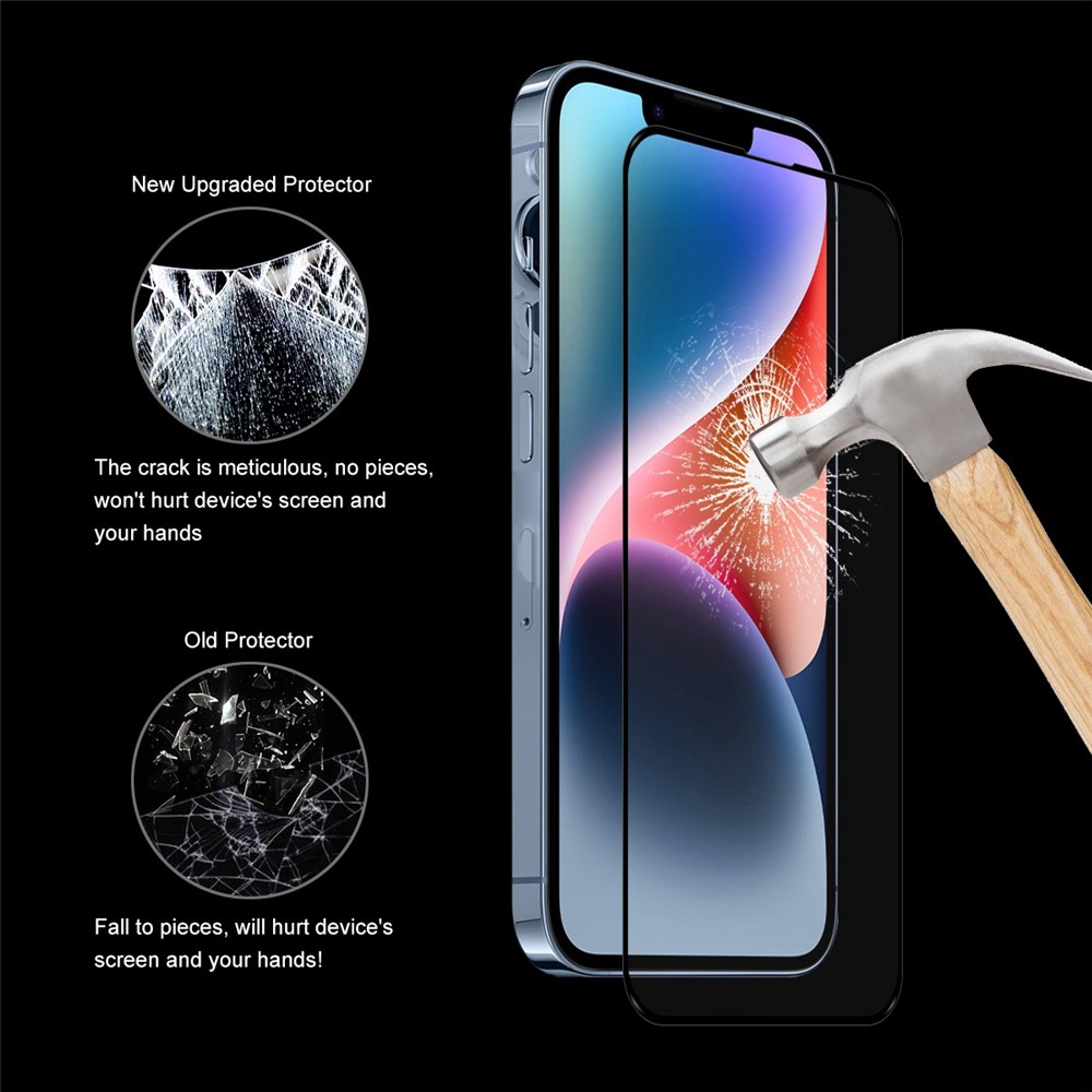 ENKAY HAT PRINCE For iPhone 14 Max 6.7 inch Full Glue Full Screen Protector Anti-explosion 2.5D Arc Edge 0.26mm 9H High Aluminium-silicon Glass Film-6