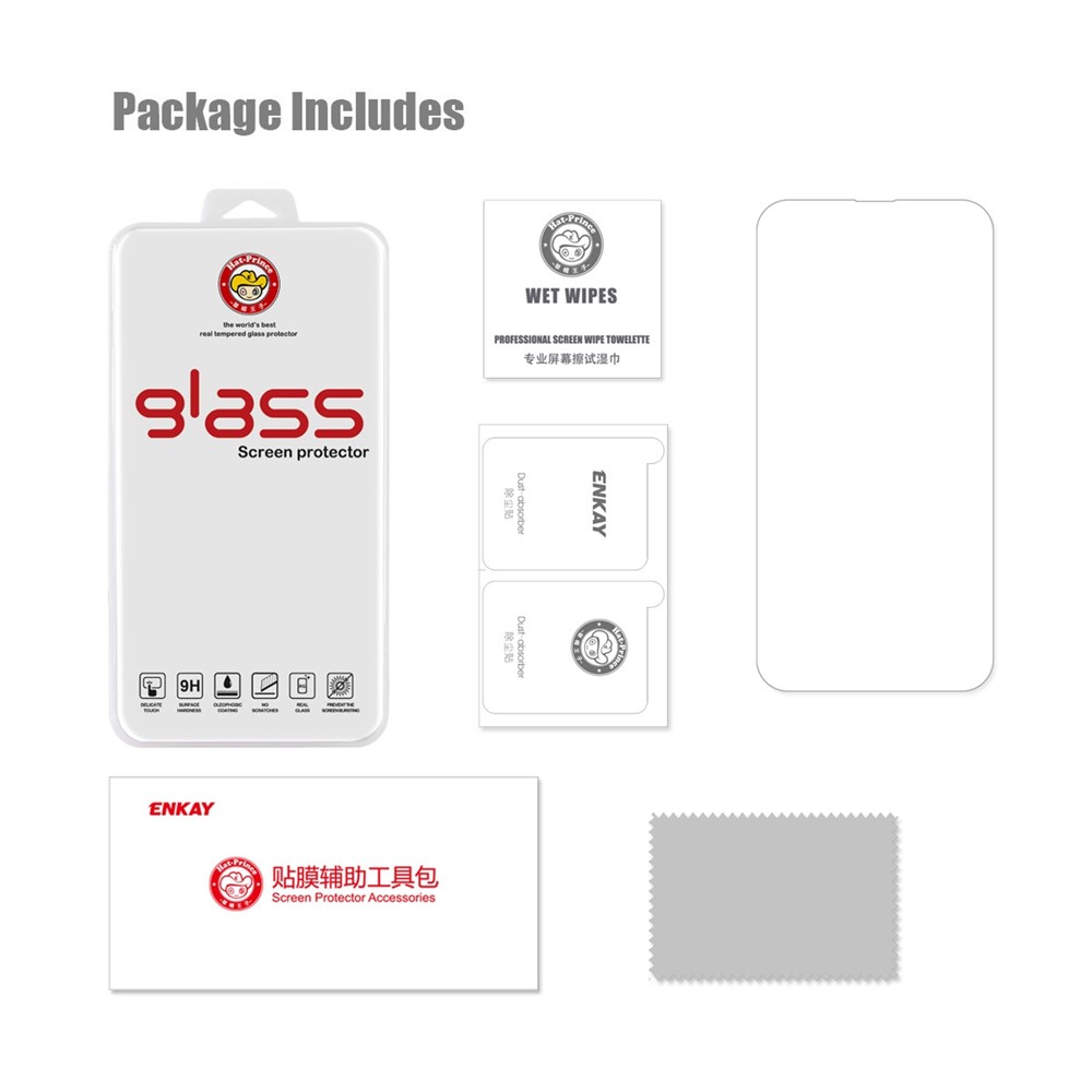 ENKAY HAT PRINCE For iPhone 14 Max 6.7 inch 2.5D Arc Edge 0.26mm Tempered Glass Film Full Glue Anti-shatter Ultra Clear 9H Screen Protector-7