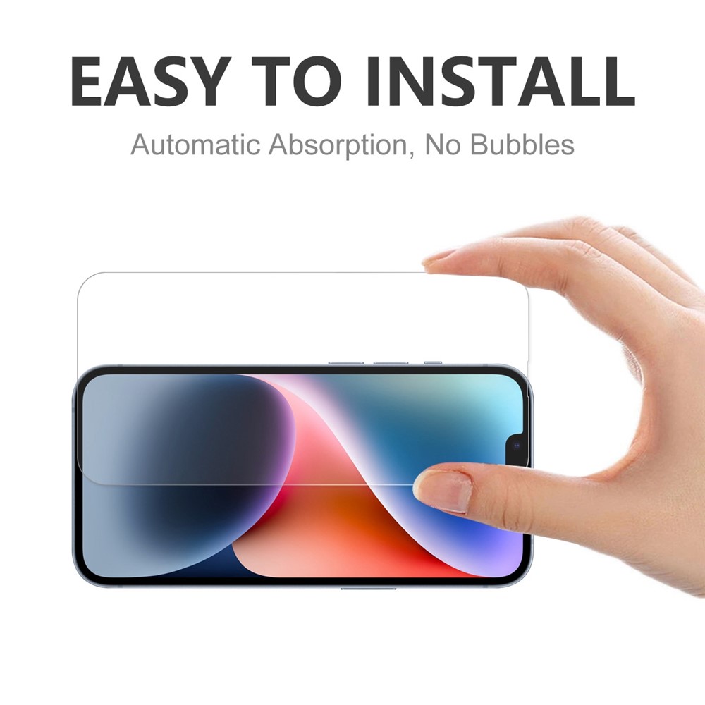 ENKAY HAT PRINCE 2Pcs / Pack for iPhone 14 6.1 inch 9H 0.26mm Tempered Glass Full Glue 2.5D Arc Edge Anti-explosion Ultra Clear Screen Protector-5