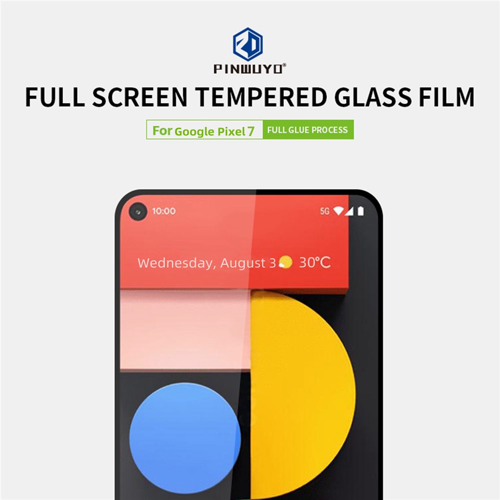 PINWUYO JK Tempered Glass Film Series-2 for Google Pixel 7 5G Full Glue 9H Hardness Shatter-proof Full Screen Protector-4