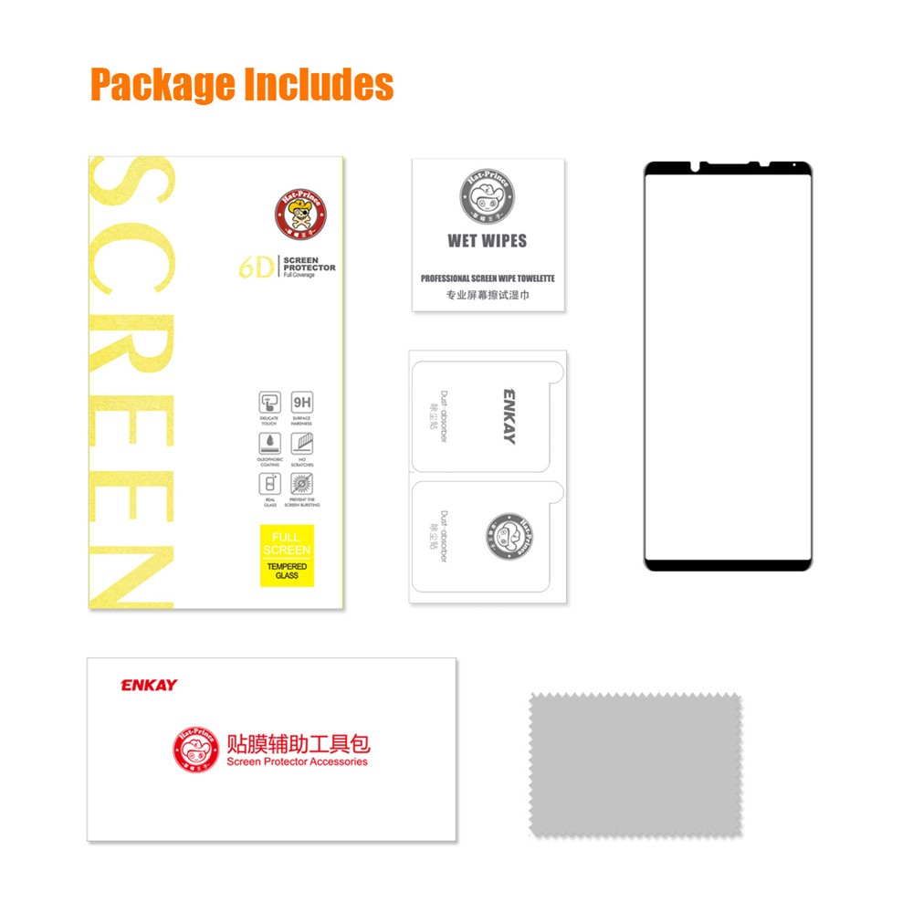 ENKAY HAT PRINCE For Sony Xperia 5 IV 5G High Aluminium-silicon Glass Anti-explosion 6D Silk Printing Full Cover Full Glue Screen Protector-9
