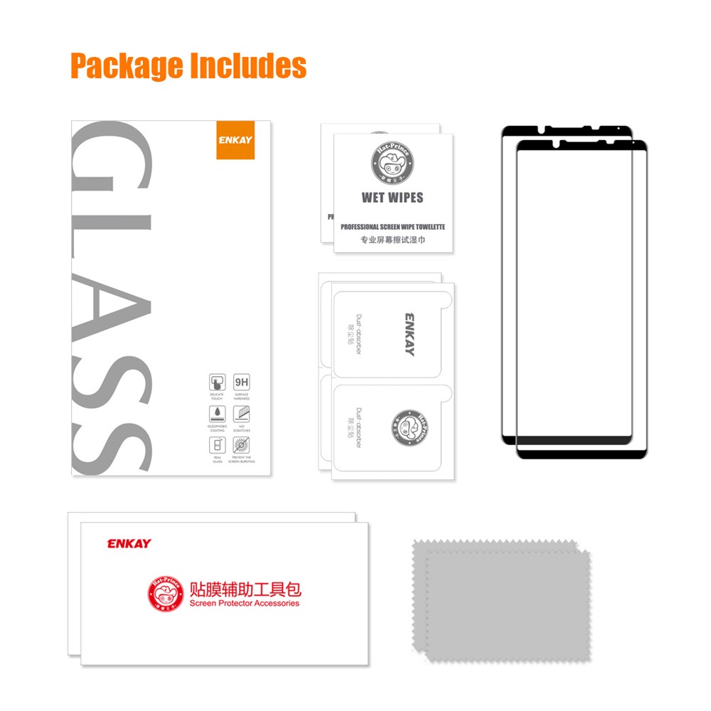 ENKAY HAT PRINCE For Sony Xperia 5 IV 5G 2Pcs / Pack High Aluminium-silicon Glass Film 6D Silk Printing Full Glue Full Screen Protector-9