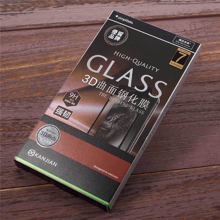 KANJIAN 0.26mm 3D Curved Full Cover Tempered Glass Screen Protector for iPhone 7 Plus - Black-9