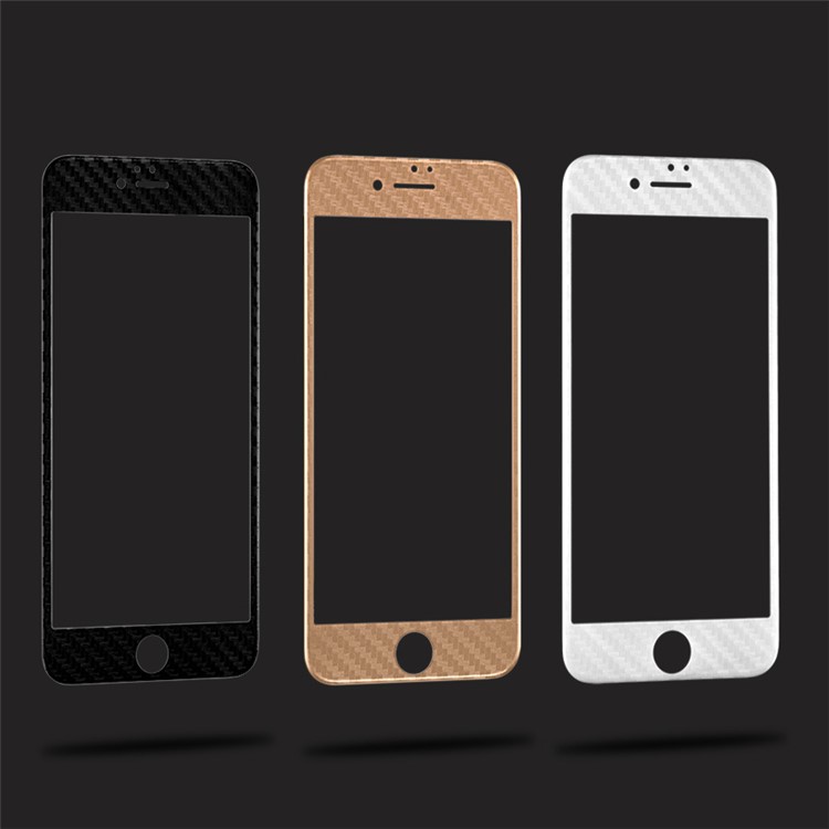WUW 3D Curved Full Size Soft Edges Carbon Fiber Tempered Glass Screen Protector for iPhone 7 - Black-1