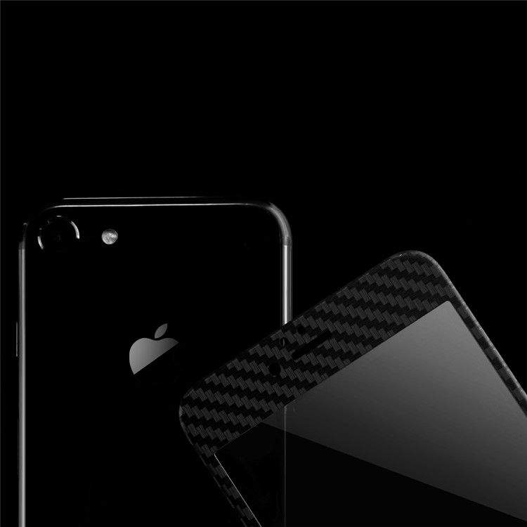 WUW 3D Curved Full Size Soft Edges Carbon Fiber Tempered Glass Screen Protector for iPhone 7 - Black-2