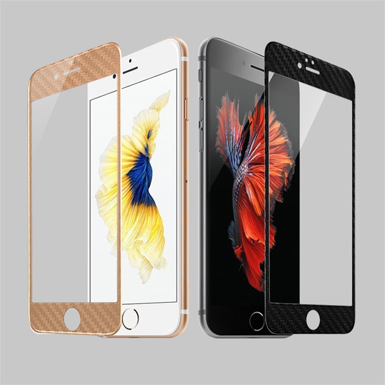 WUW 3D Curved Full Size Soft Edges Carbon Fiber Tempered Glass Screen Protector for iPhone 7 - Black-4