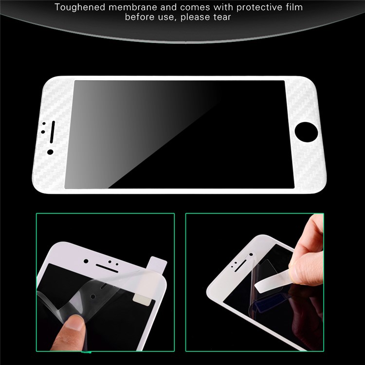 WUW 3D Curved Full Size Soft Edges Carbon Fiber Tempered Glass Screen Protector for iPhone 7 - Black-6