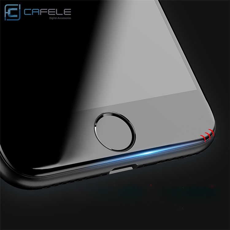 CAFELE 3D Curved Full Screen Guard Carbon Fiber Tempered Glass for iPhone 7 Plus - Black-3