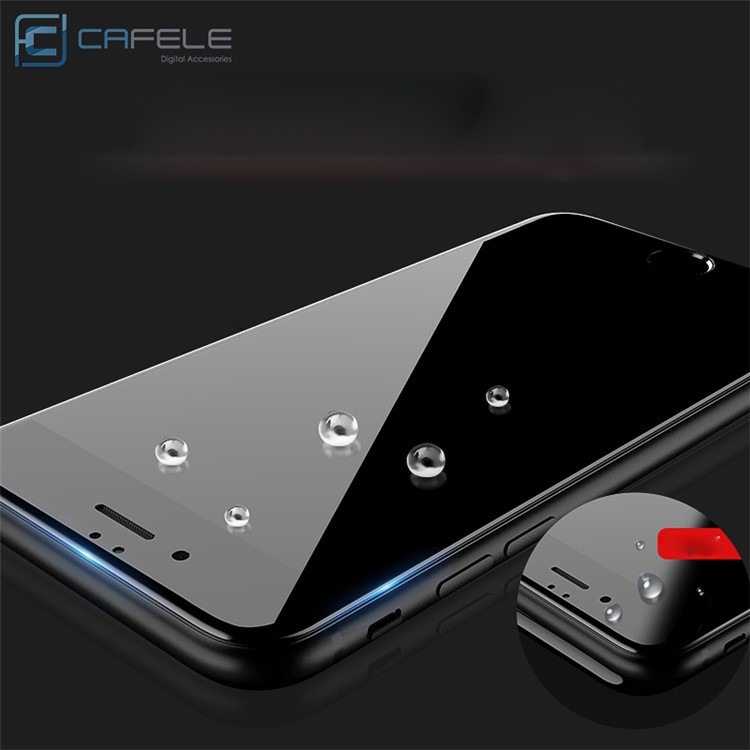 CAFELE 3D Curved Full Screen Guard Carbon Fiber Tempered Glass for iPhone 7 Plus - Black-5