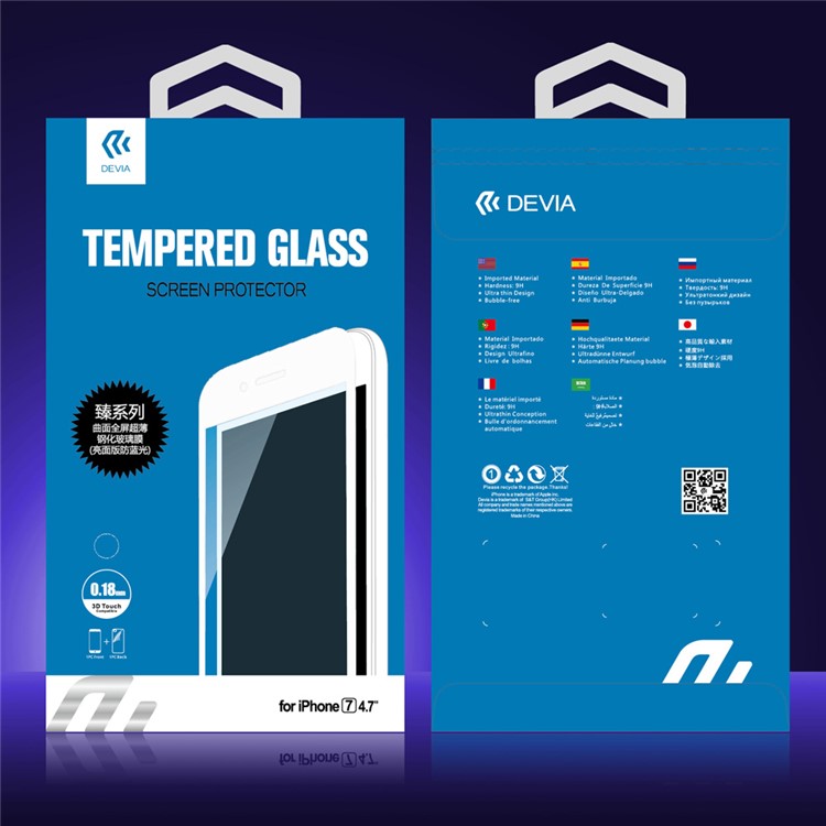 DEVIA 0.18mm Full Size Anti-blue-ray Tempered Glass Screen Film with Bright Surface for iPhone 7 - Black-3