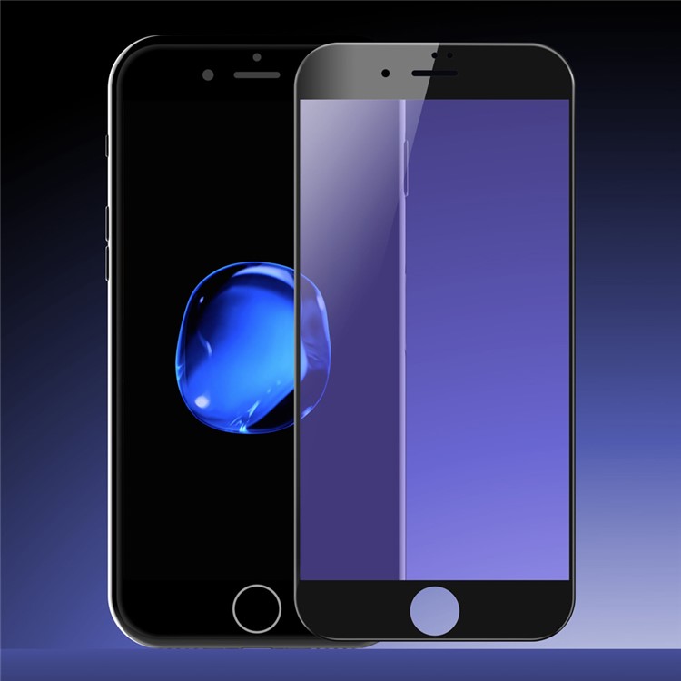 DEVIA Anti-blu-ray Tempered Glass Screen Protector for iPhone 7 4.7 inch Complete Covering Arc Edge - Black-1