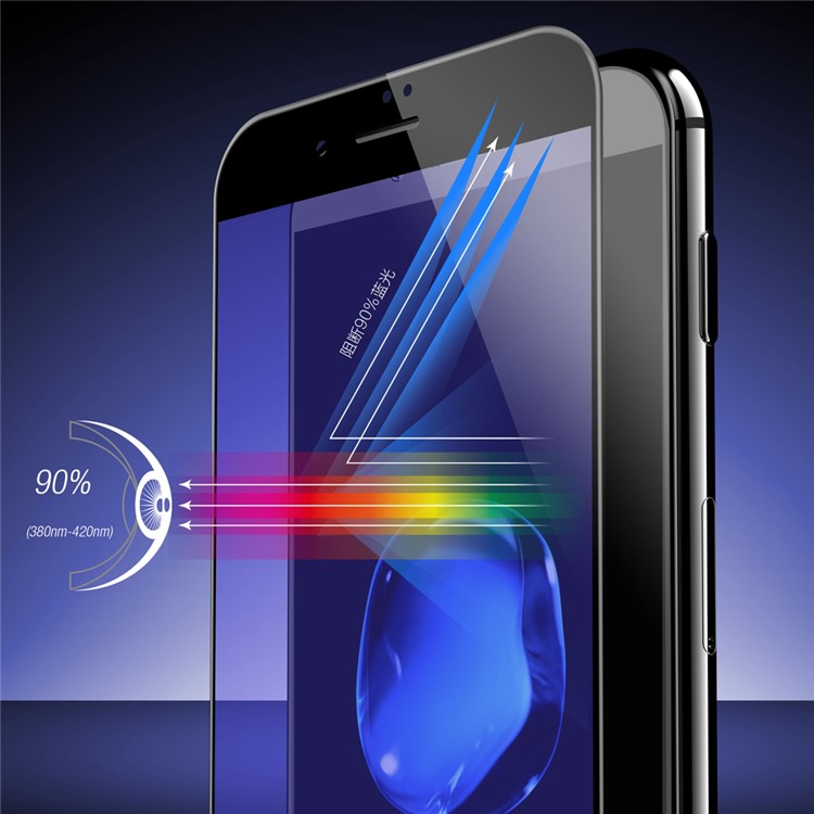 DEVIA Anti-blu-ray Tempered Glass Screen Protector for iPhone 7 4.7 inch Complete Covering Arc Edge - Black-2