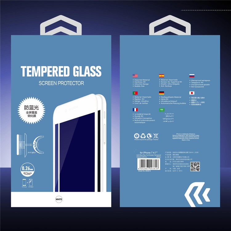DEVIA Anti-blu-ray Tempered Glass Screen Protector for iPhone 7 4.7 inch Complete Covering Arc Edge - Black-6
