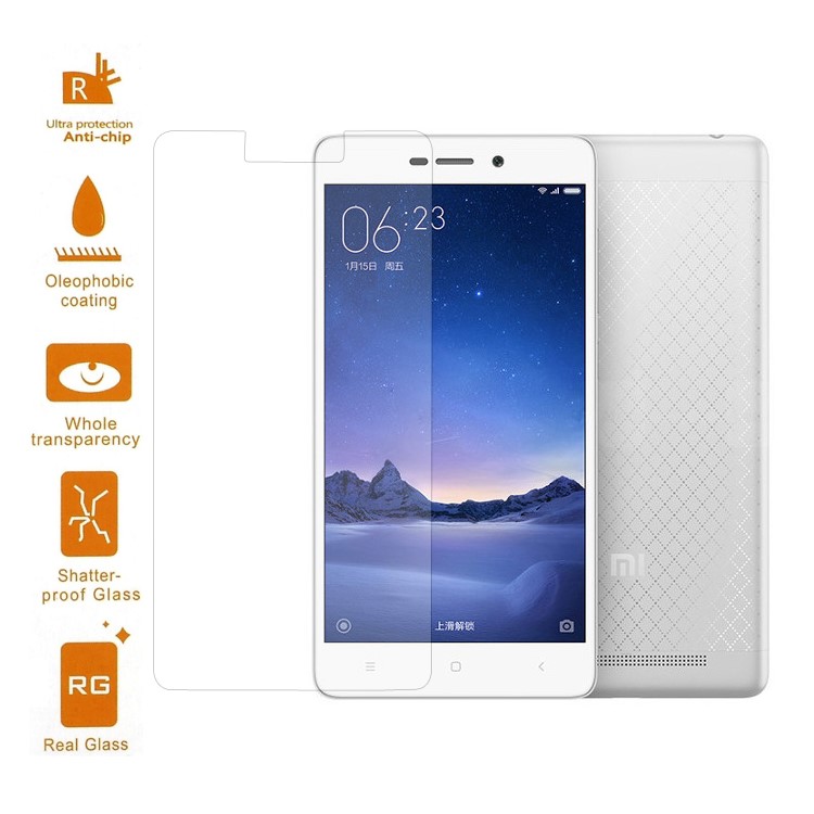 For Xiaomi Redmi 3 Mobile Phone Tempered Glass Screen Protector 0.3mm (Arc Edge)-1