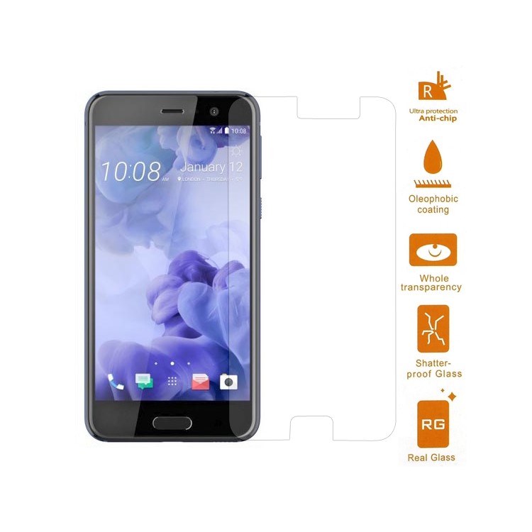 For HTC U Play 0.3mm Tempered Glass Screen Protector Mobile Film (Arc Edge)-1