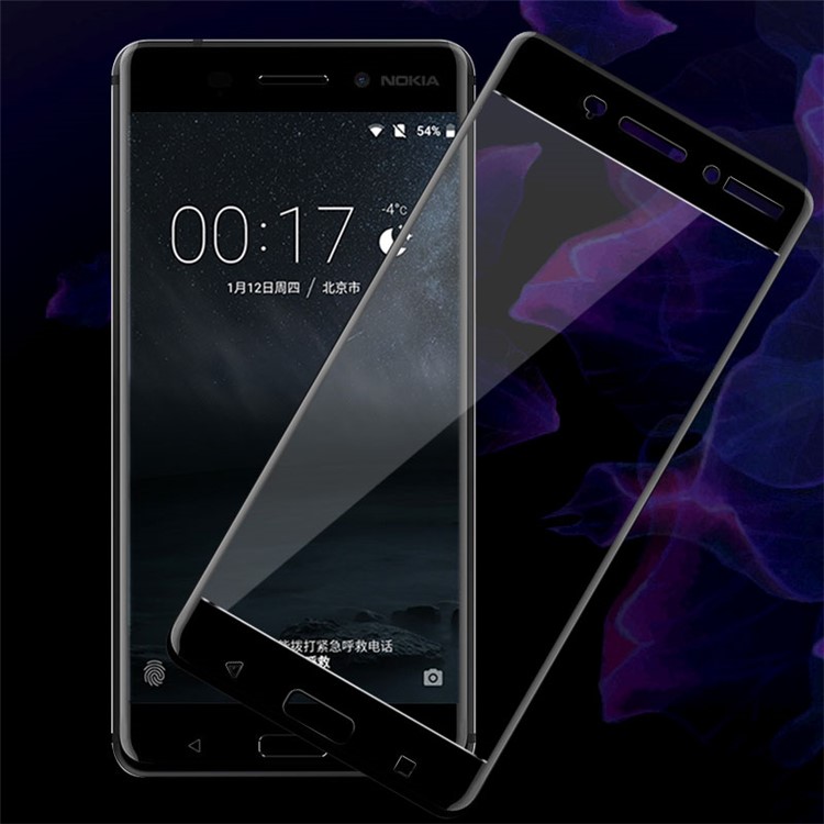 IMAK for Nokia 6 Tempered Glass Screen Protector Complete Cover - Black-1