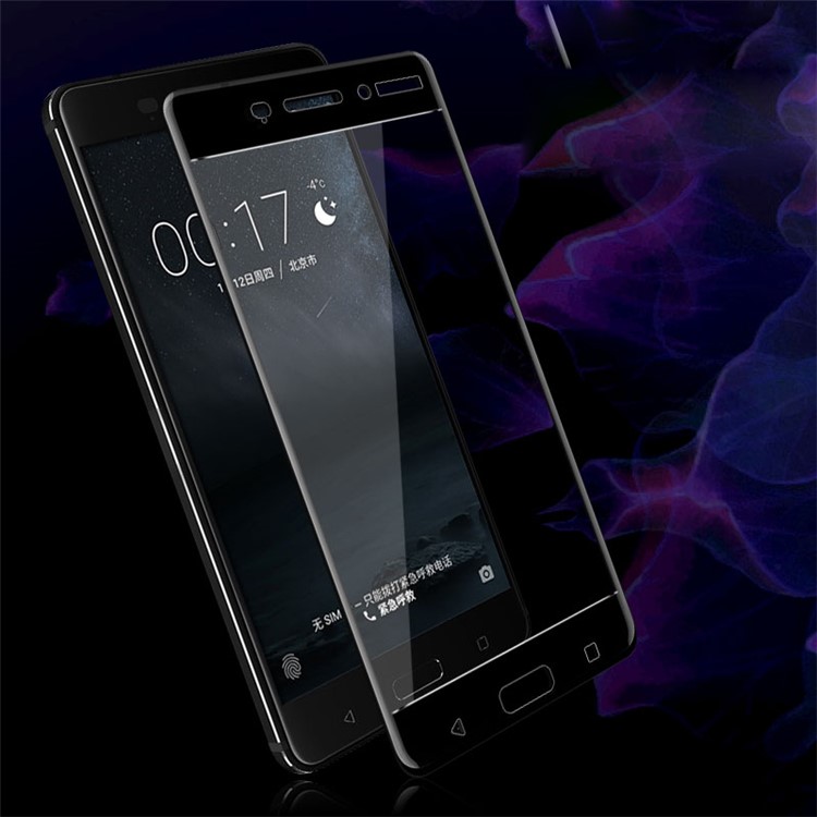 IMAK for Nokia 6 Tempered Glass Screen Protector Complete Cover - Black-5