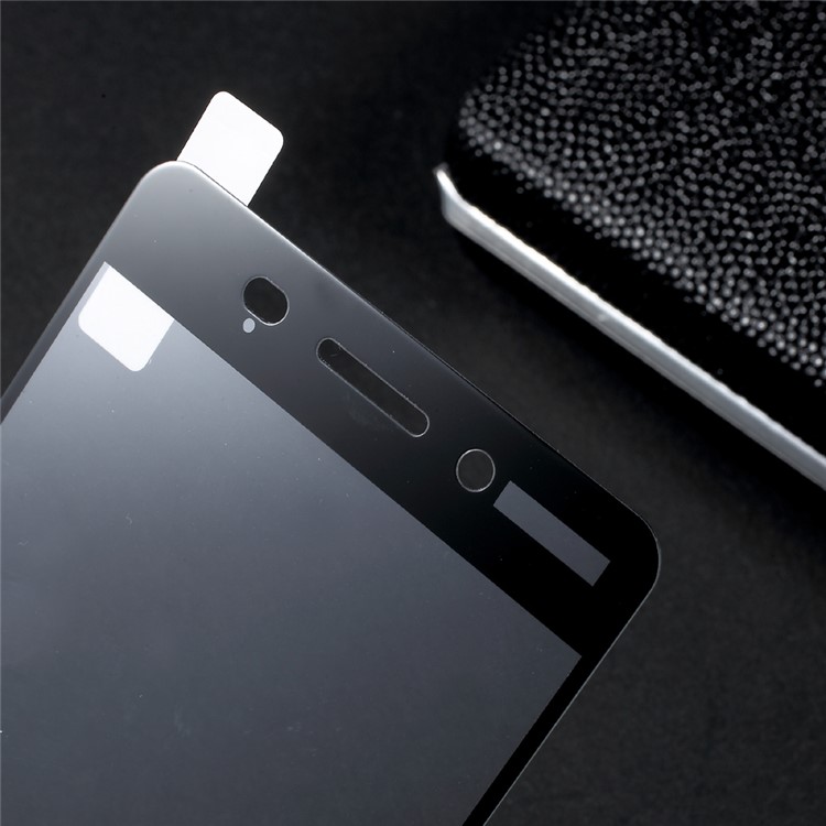 For Nokia 6 Silk Print Full Screen Cover Mobile Tempered Glass Protector Film - Black-3