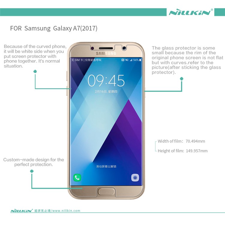 NILLKIN for Samsung Galaxy A7 (2017) Anti-scratch Matte Screen Protector Guard Film-7