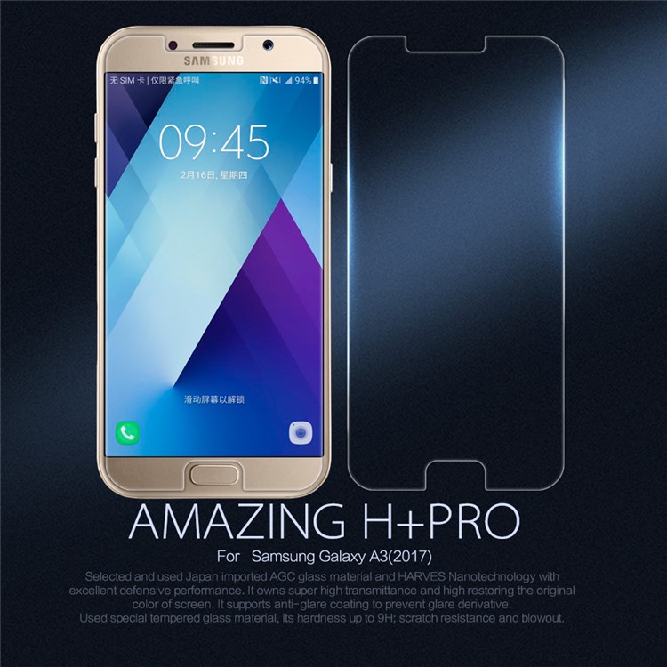 NILLKIN Amazing H+PRO Tempered Glass Screen Protector for Samsung Galaxy A3 (2017), Nanometer Anti-Explosion-1