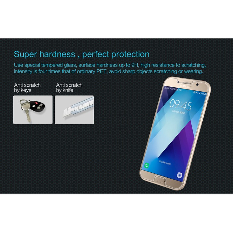 NILLKIN Amazing H Tempered Glass Screen Protector for Samsung Galaxy A3 (2017), Anti-explosion 9H-3