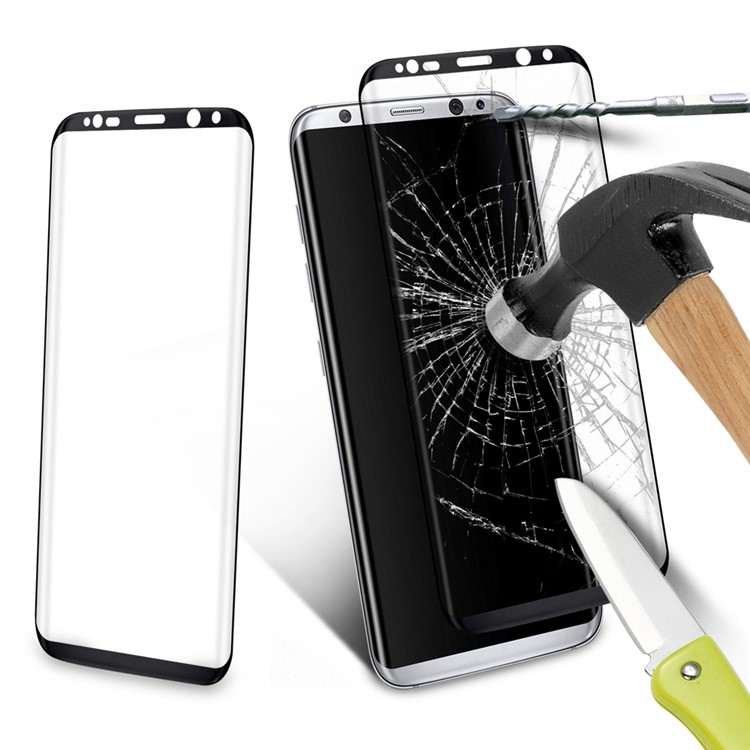 3D Curved Tempered Glass Full Screen Protector Film 0.3mm for Samsung Galaxy S8 Plus G9550 - Black-8