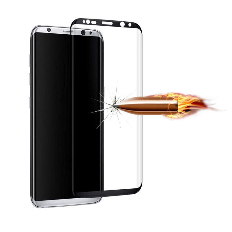 3D Curved Tempered Glass Full Screen Protector Film 0.3mm for Samsung Galaxy S8 G9500 - Black-3