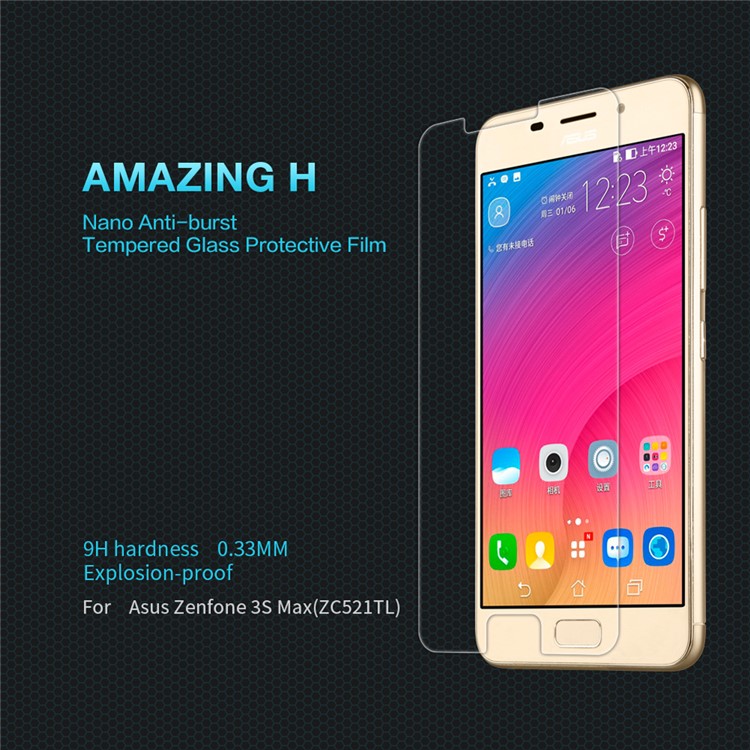 NILLKIN Amazing H Tempered Glass Screen Protector Film Anti-explosion for Asus Zenfone 3s Max ZC521TL-1