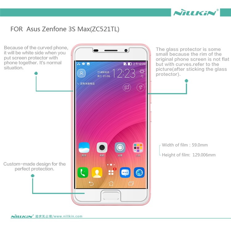 NILLKIN Anti-scratch Matte Screen Protector Shield Film for Asus Zenfone 3s Max ZC521TL-6