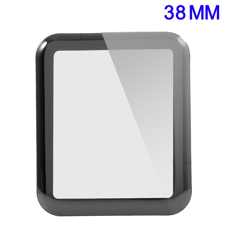 For Apple Watch Series 2 1 38mm 3D Curved Full Screen Tempered Glass Protector Film - Black-1