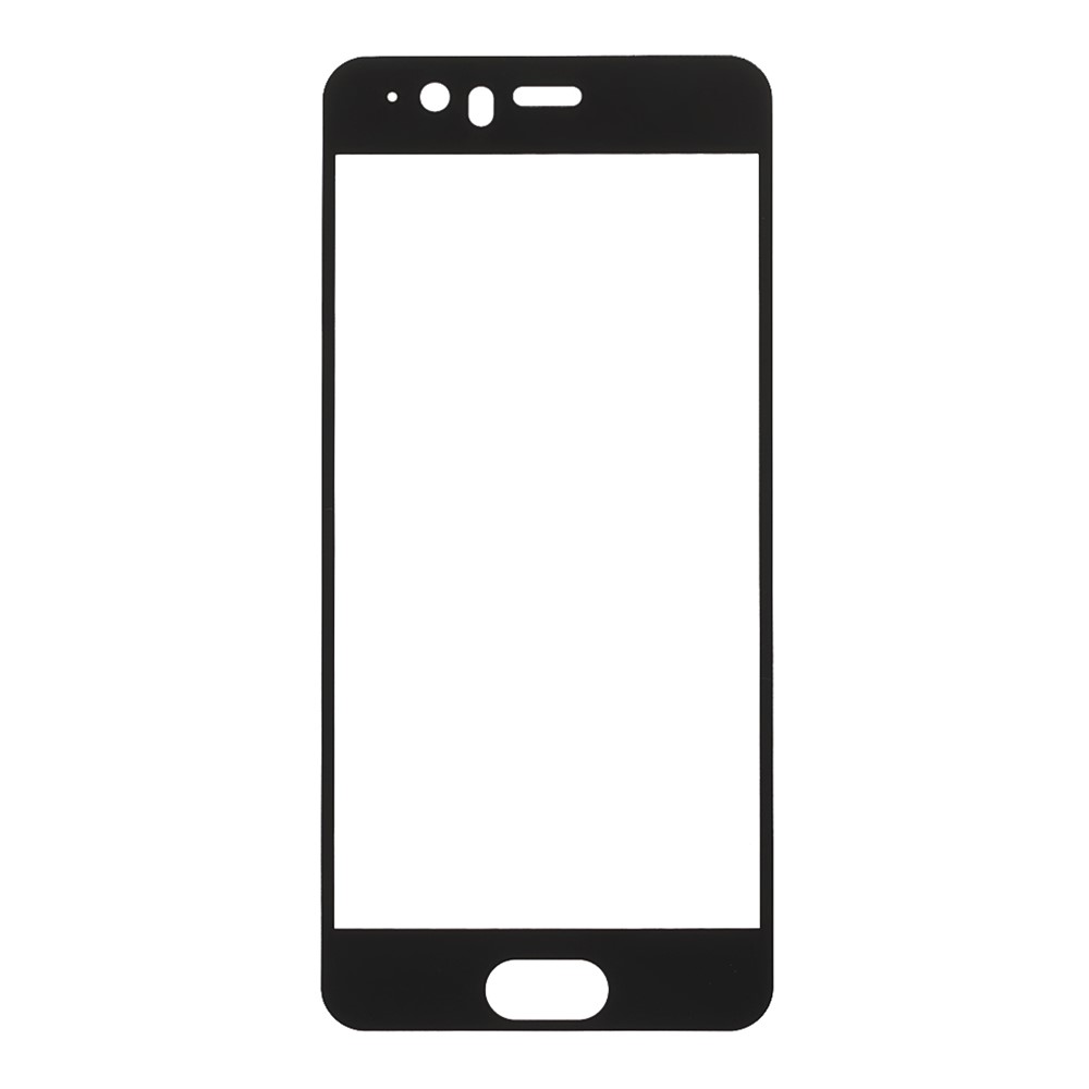 For Huawei P10 Silk Print Full Screen Cover Mobile Tempered Glass Protector Film - Black-2