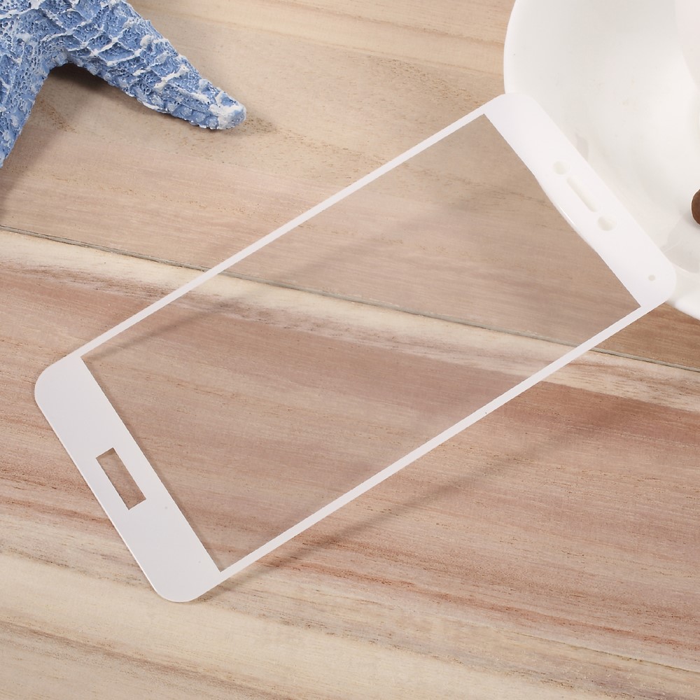 For Huawei P10 Silk Print Full Cover Tempered Glass Screen Protector Guard Film - White-1
